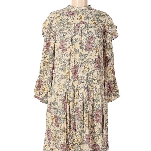 A.n.a new approach women's dress long sleeve  yellow floral size S - Picture 1 of 15